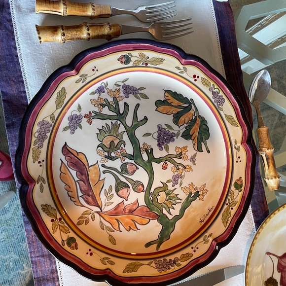 6 place setting including real bamboo SS flatware made in France - Picture 2 of 6